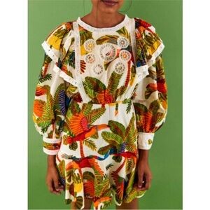 Farm Rio Forest Birds Mini Dress